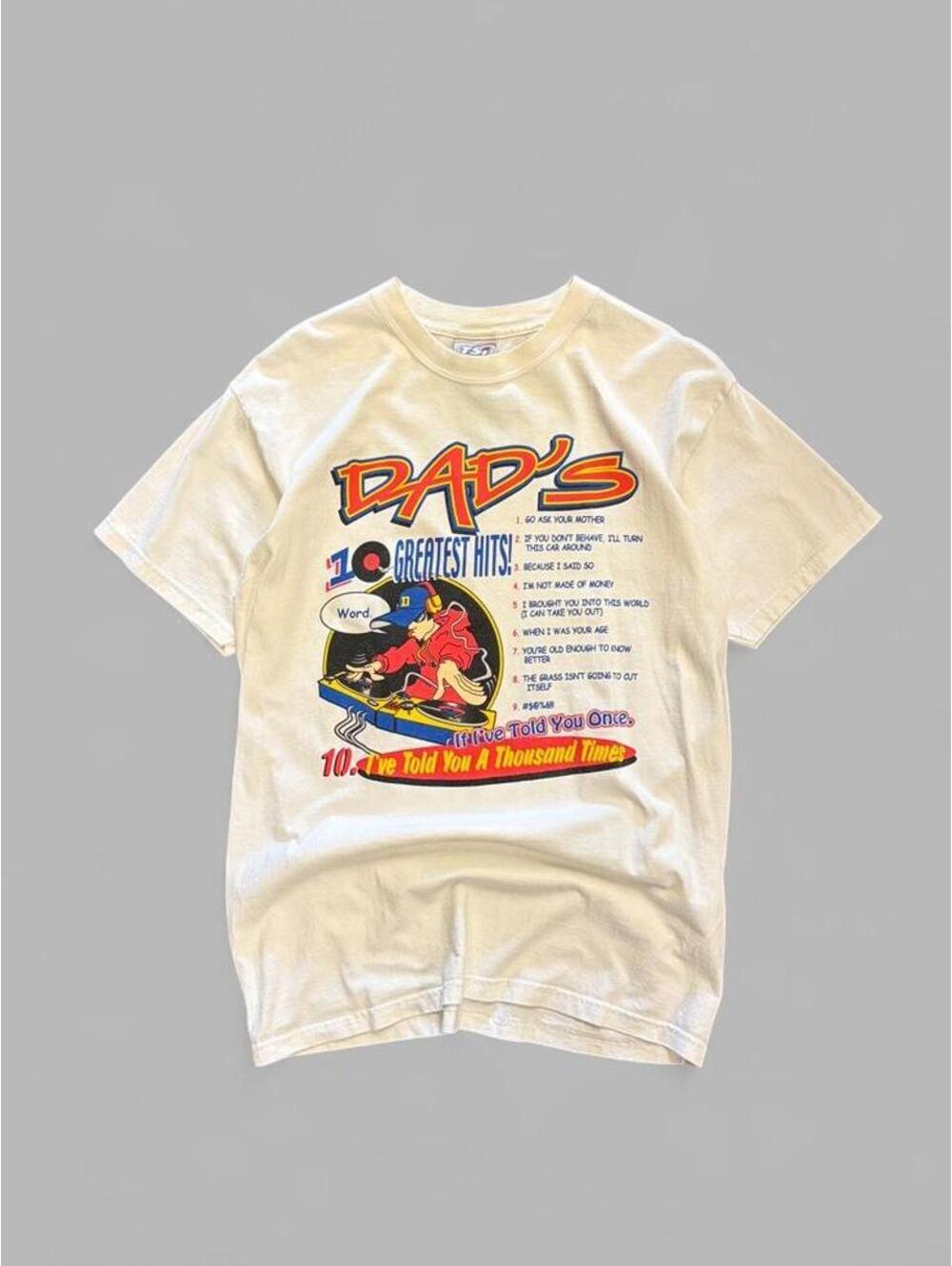 Vintage Dad Greatest Hits DJ Humour Tee